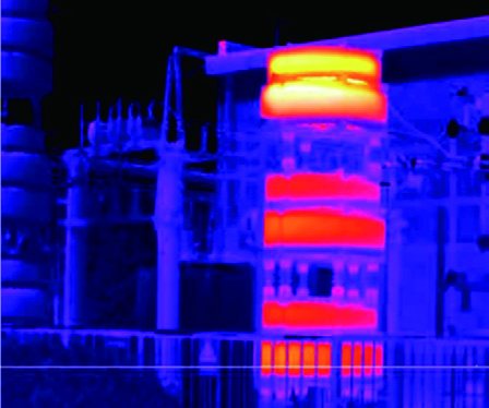 Thermal image of a substation reactor