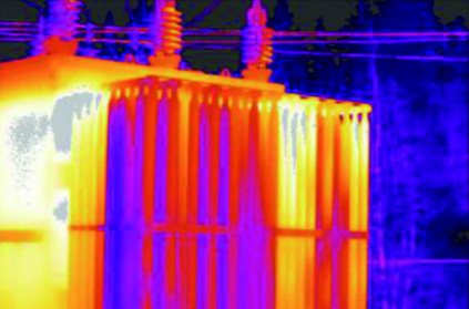 Thermal image of a traction transformer